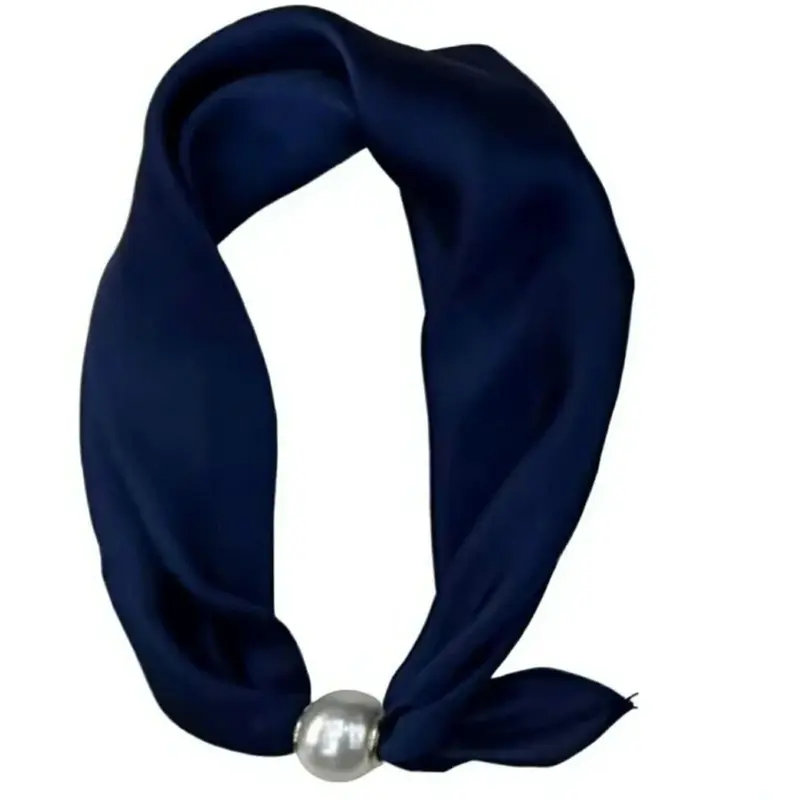 Donkerblauw effen parel sjaaltje Chloe