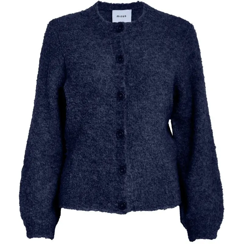 Donkerblauw fijngebreid vest Jennie