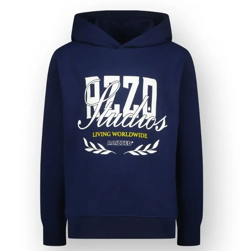 Donkerblauw geprinte hoodie Neale