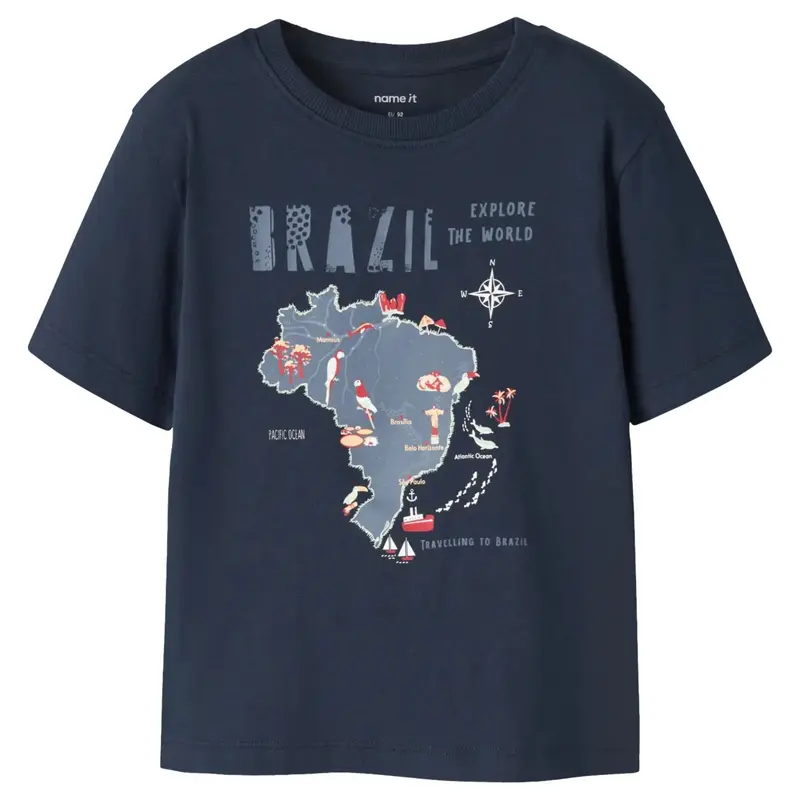 Donkerblauw regular fit t-shirt Hayde