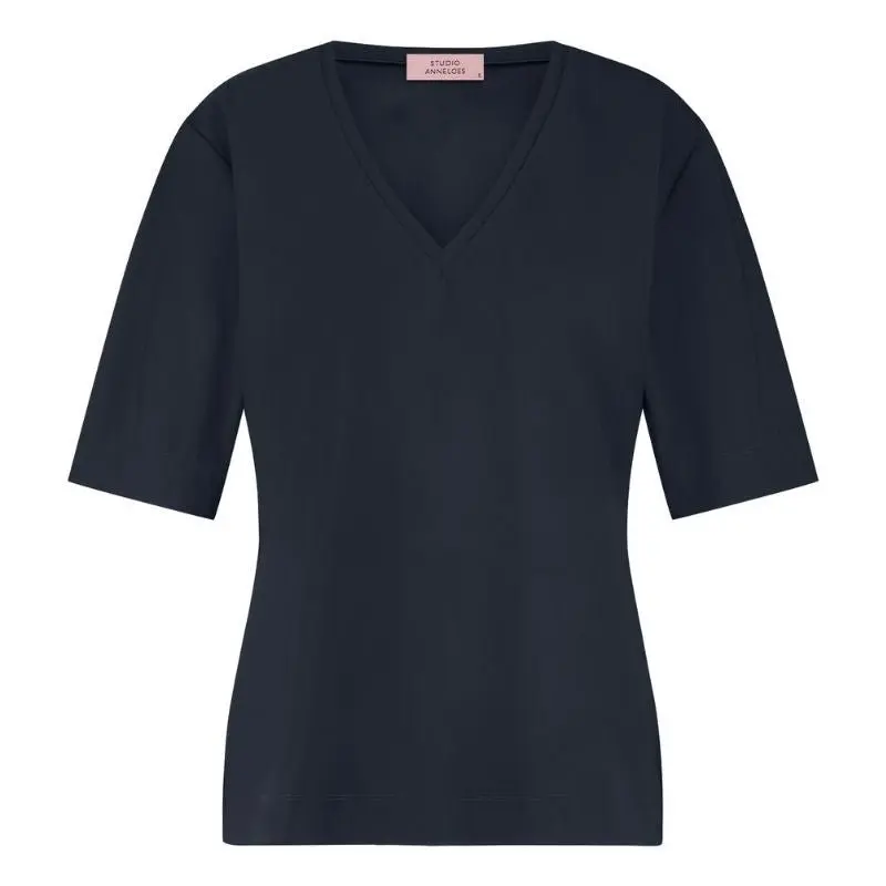 Donkerblauw v-hals shirt Roller
