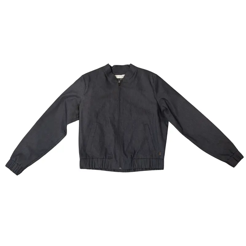 Donkerblauwe bomber jacket Denim