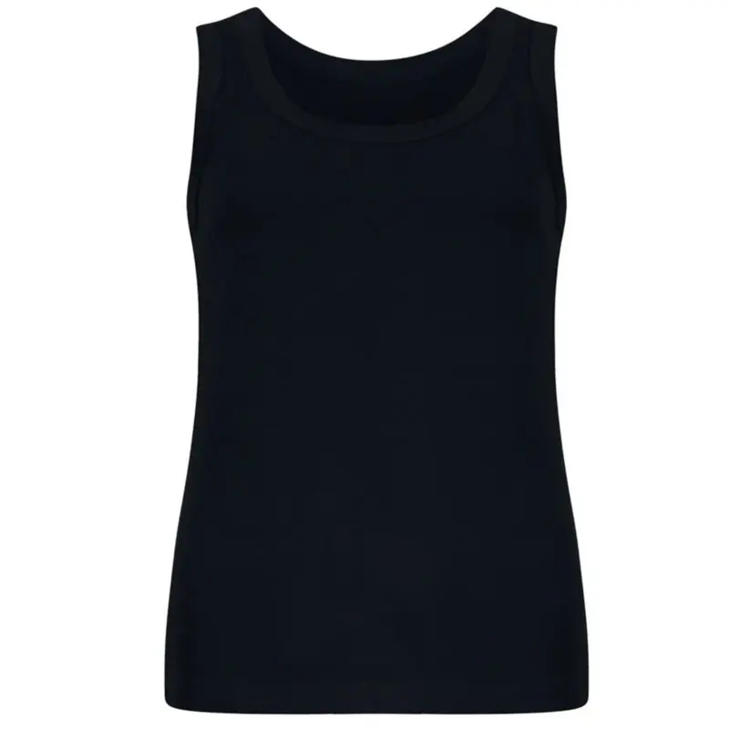 Donkerblauwe effen basic top 613169