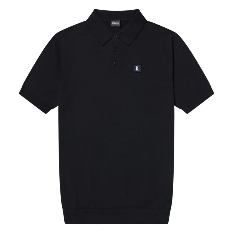 Donkerblauwe katoenen knit polo Summer