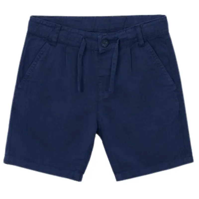 Donkerblauwe linnen bermuda 3202