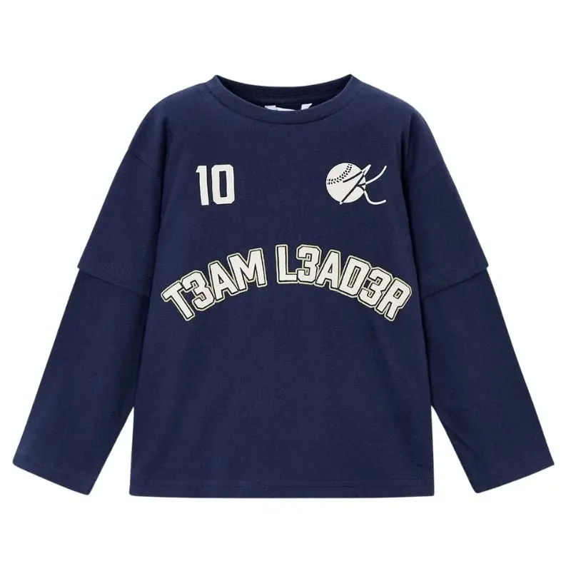 Donkerblauwe longsleeve met backprint Team
