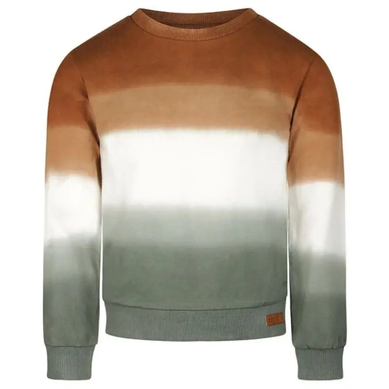 Donkerbruin geprinte sweater O56889