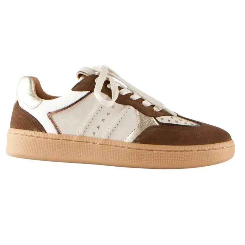 Donkerbruin met offwhite sneaker Mirabel