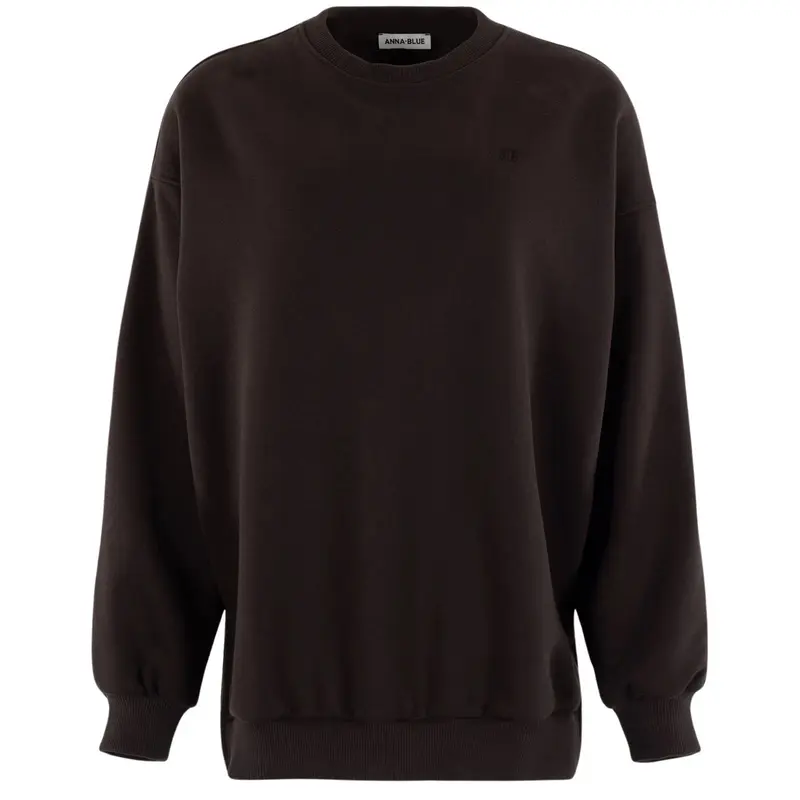 Donkerbruine crewneck sweater Crew Big Logo