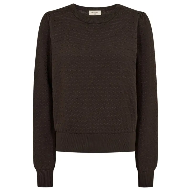Donkerbruine jacquard pullover Dodo
