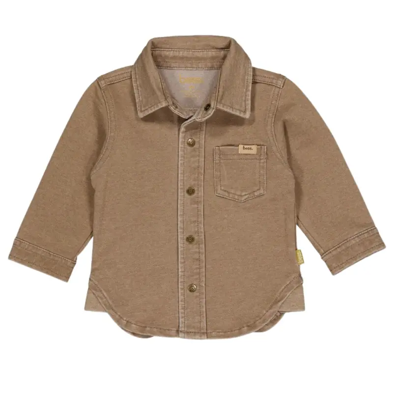 Donkerbruine jogdenim blouse Alvar