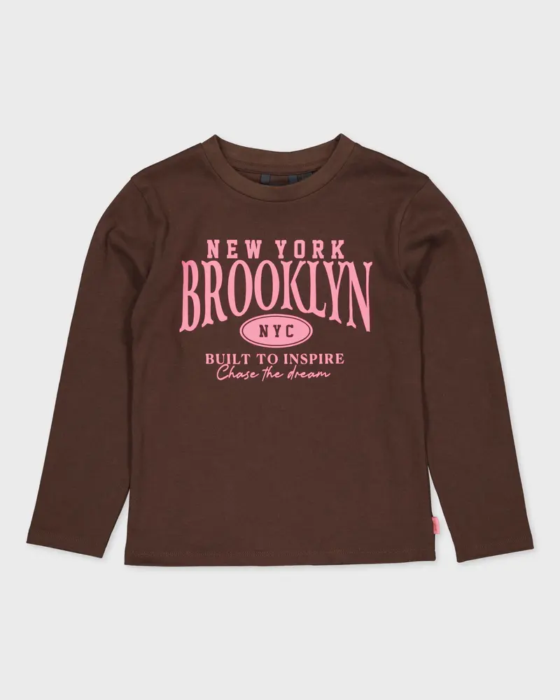 Donkerbruine longsleeve met tekstprint | Brown