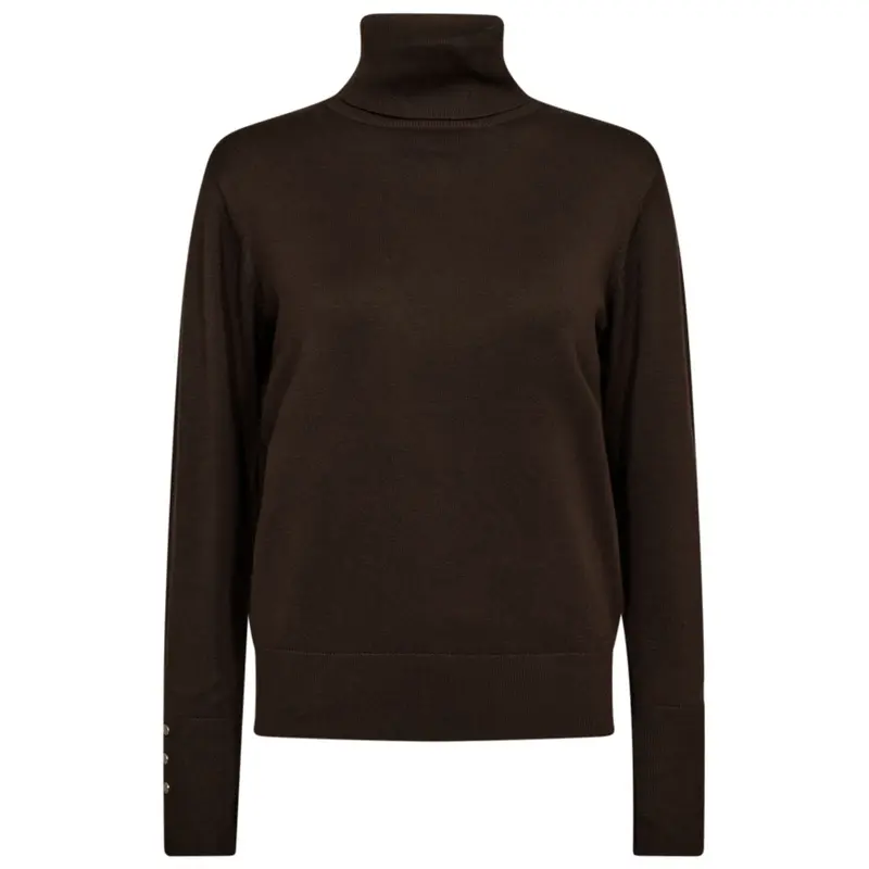 Donkerbruine rollneck pullover Katie
