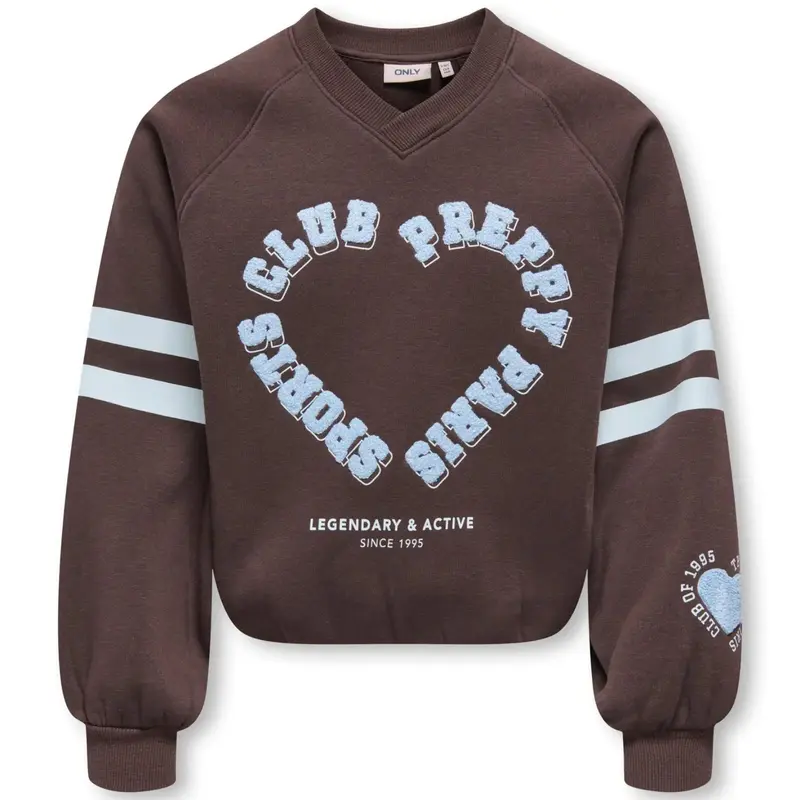 Donkerbruine v-neck geprinte sweater Coletta