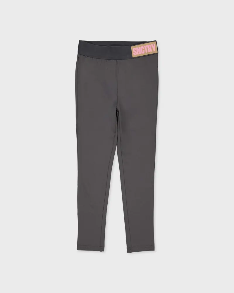 Donkergrijze legging met label | Metal Grey