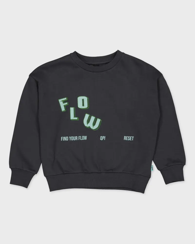 Donkergrijze sweater met tekstprint | Antracite