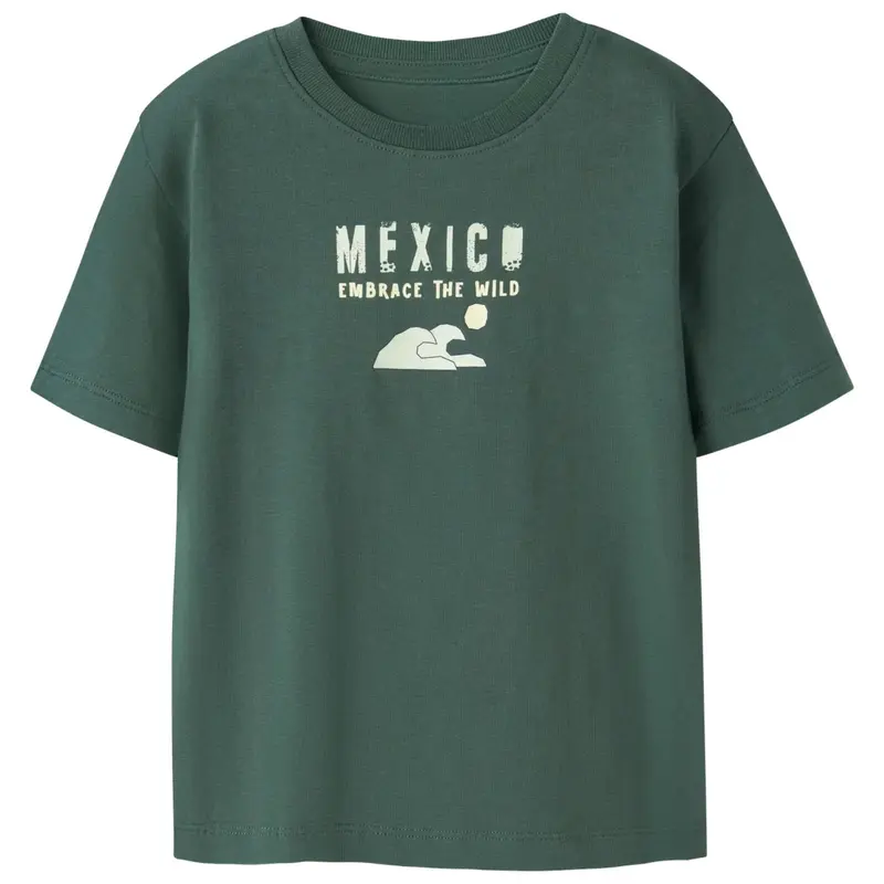 Donkergroen regular fit t-shirt Hayde