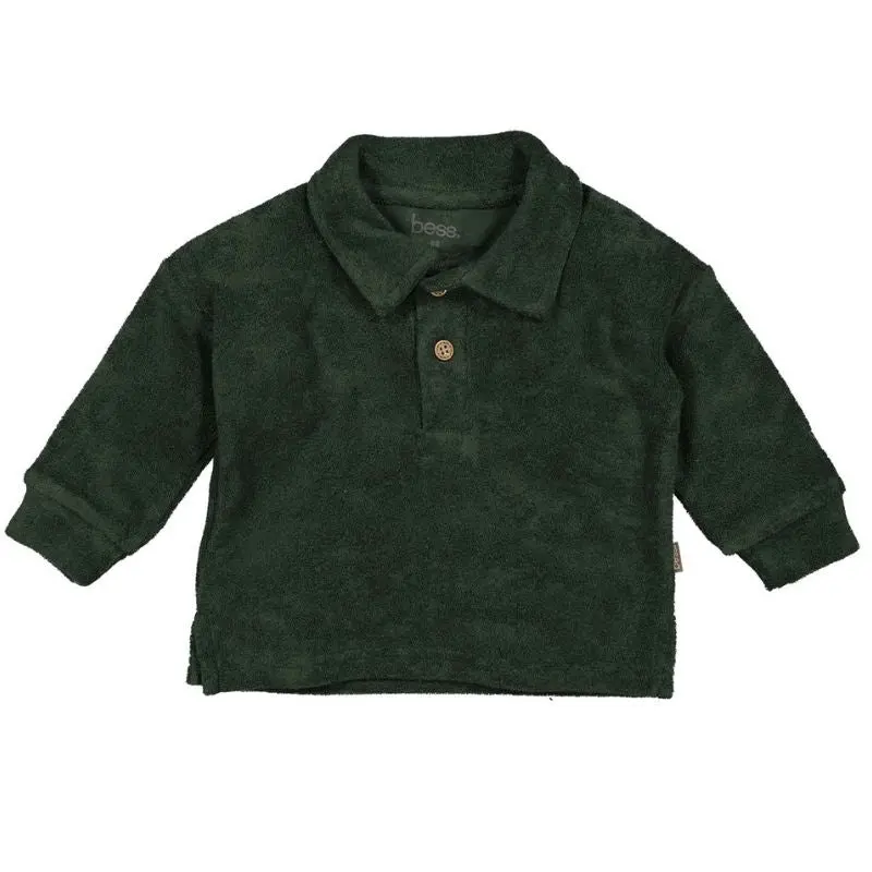 Donkergroene sweater Towelling