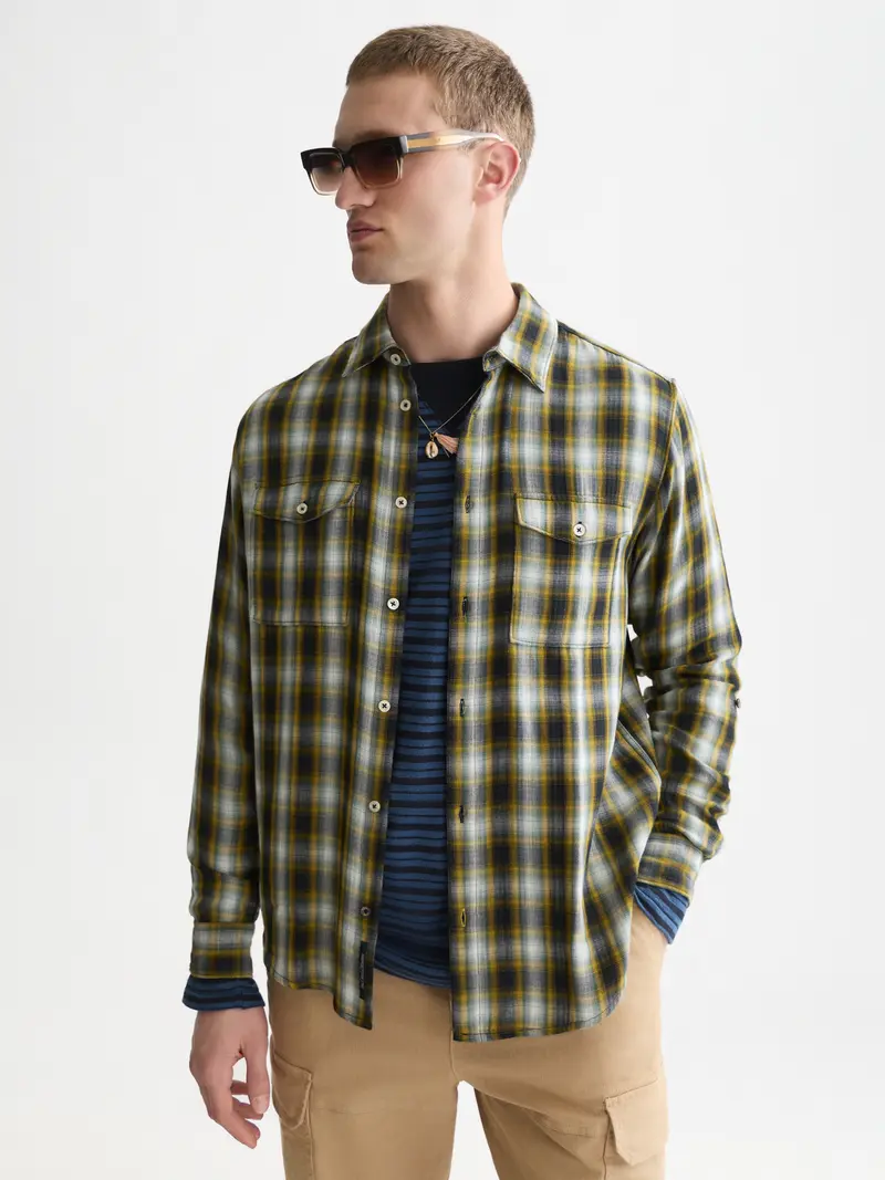 Double-Faced Check Relaxed-Fit Shirt