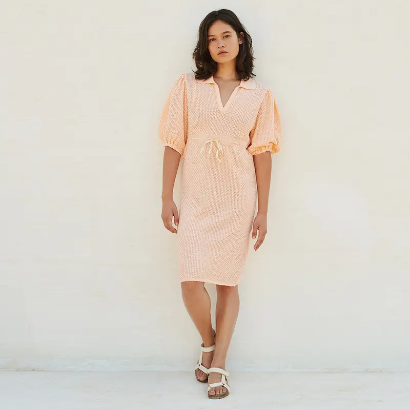 Dress Crochet Woman Soft Apricot