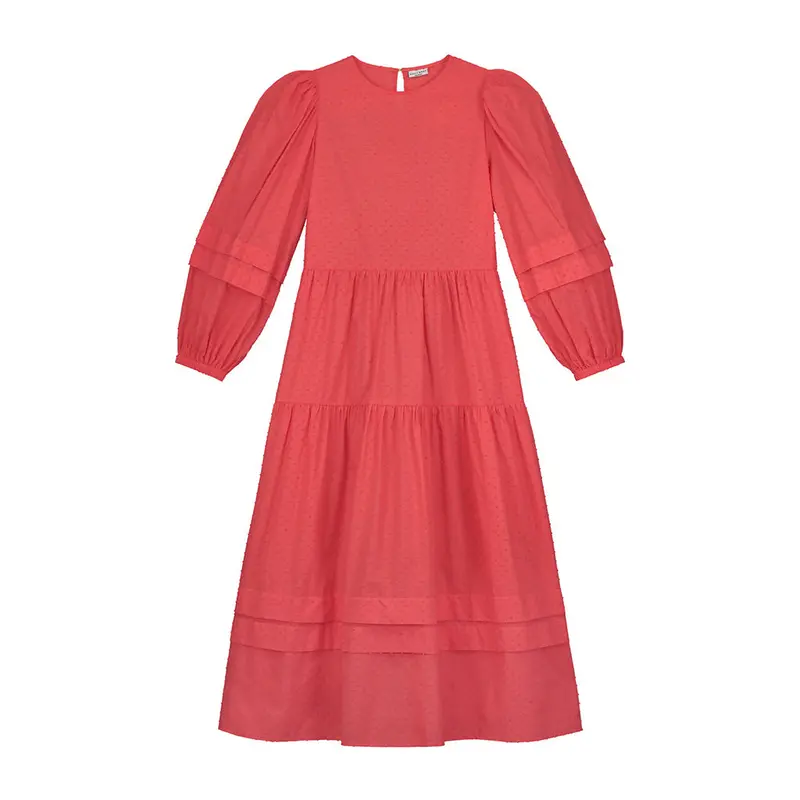 Dress Mom Rose Coral Red