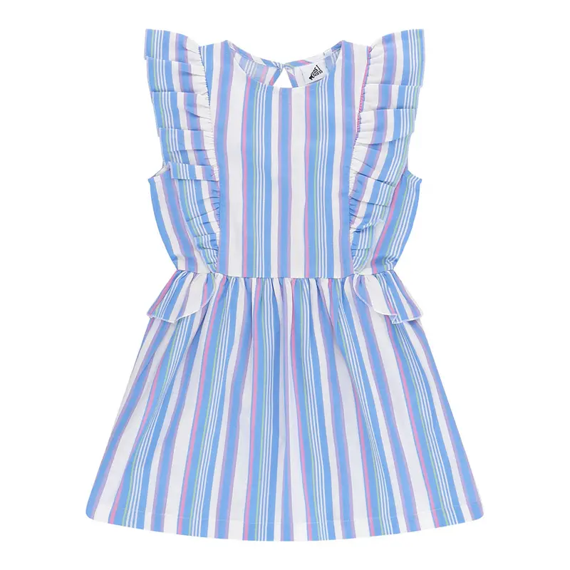Dress Ruffle Striped Multicolour