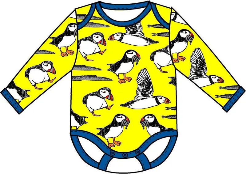 Duns Sweden - Body Longsleeve Romper Puffin Yellow