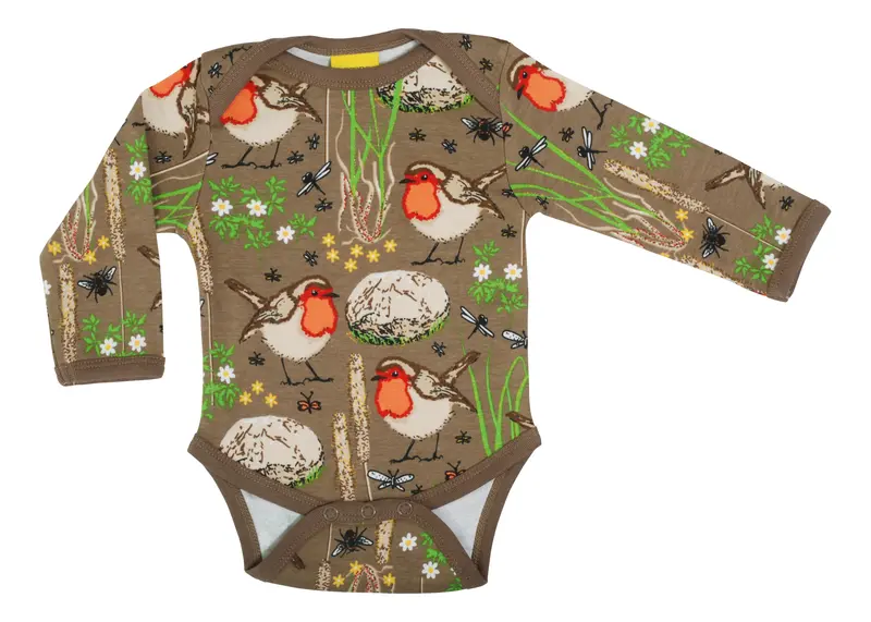 Duns Sweden - Body Robin Timber Wolf - Romper Roodborstje Donkergrijs