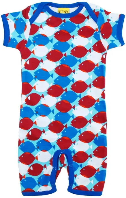 Duns Sweden - Summersuit Blue Fish Blauw Rode Vissen