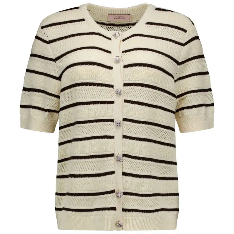 Ecru gestreept vest Yara stripe