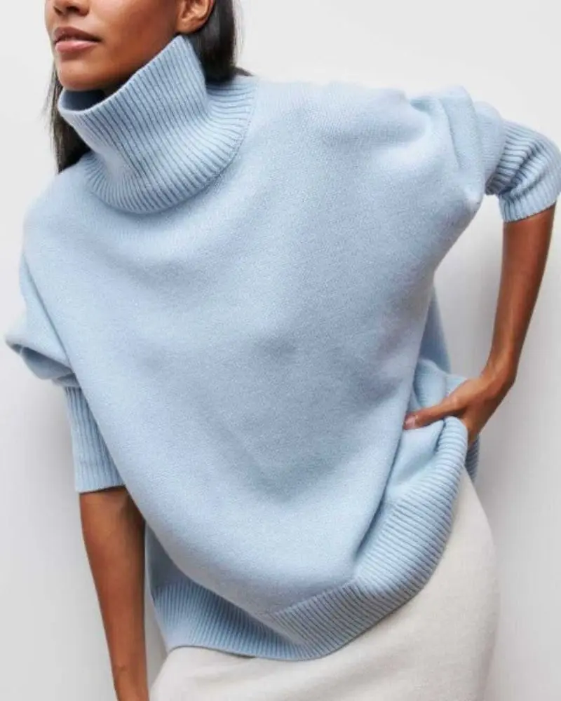 Edelwara | Damen Rollkragenpullover Oversize Strick