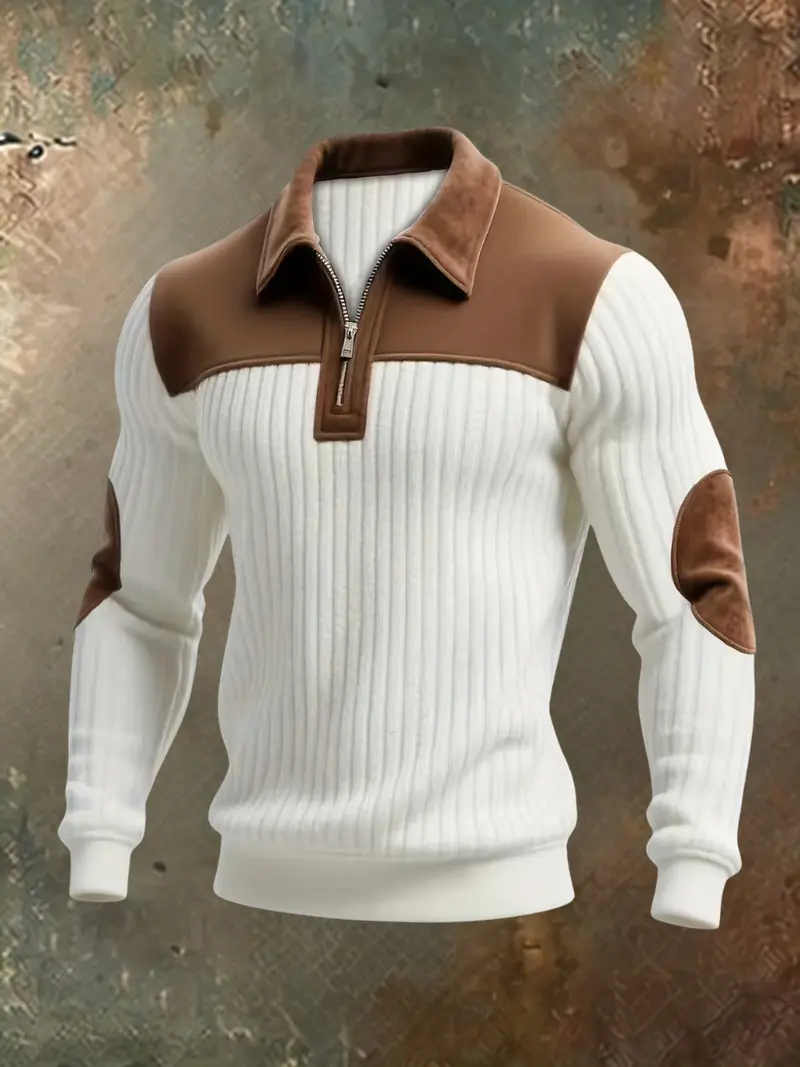 Eldvane - Premium-Rippstrick-Half-Zip-Pullover