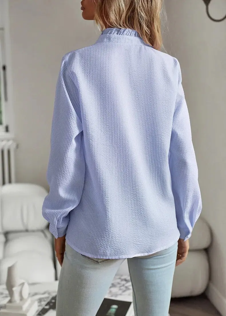Elegante Bluse Damen langärmelig mit Knopfleiste