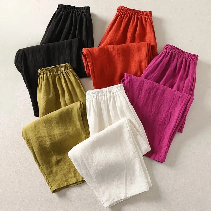 Elena | Leichte Hose aus Baumwolle Leinenmix