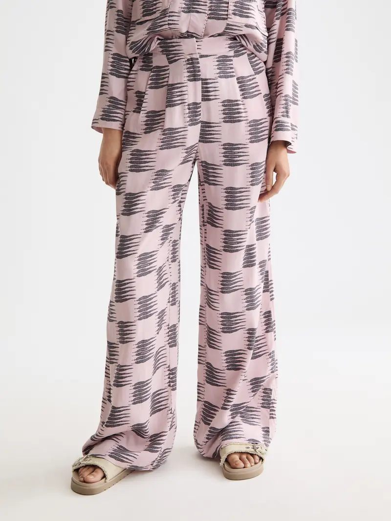 Eleni - High Rise Wide Leg Pajama Pants