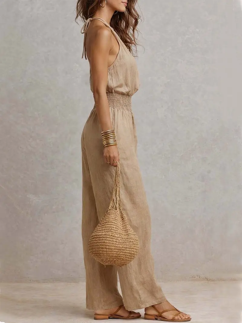 Elenie - Leichter Neckholder-Jumpsuit