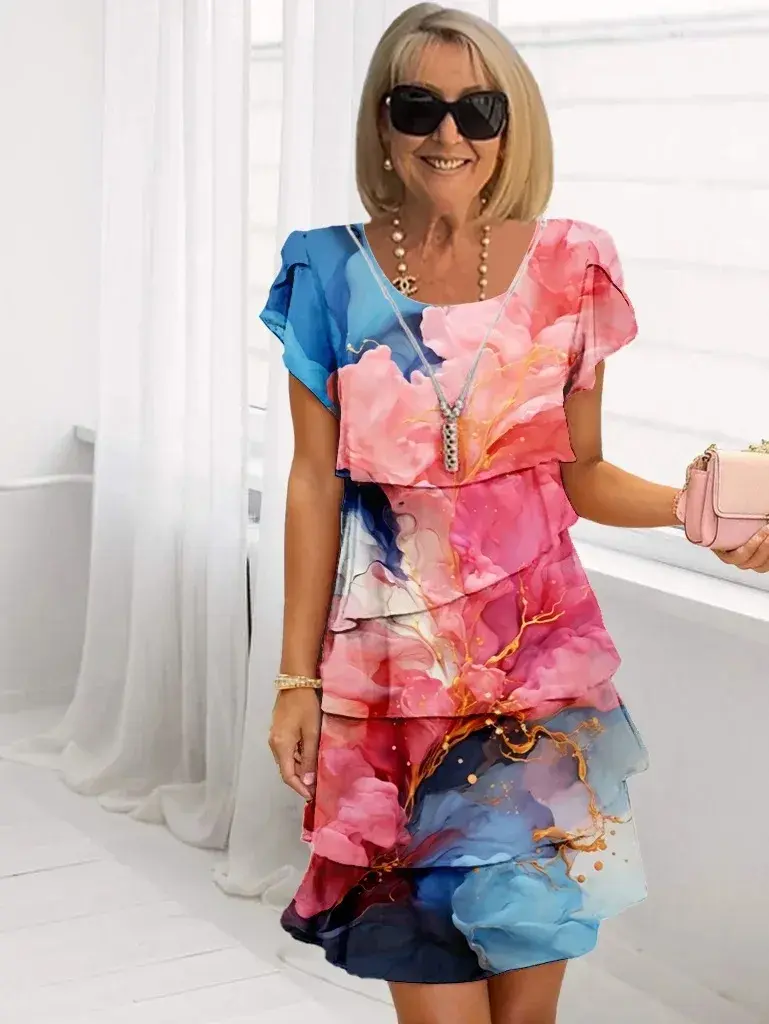 Elke | Elegante, fließende Kleid mit Rüschen