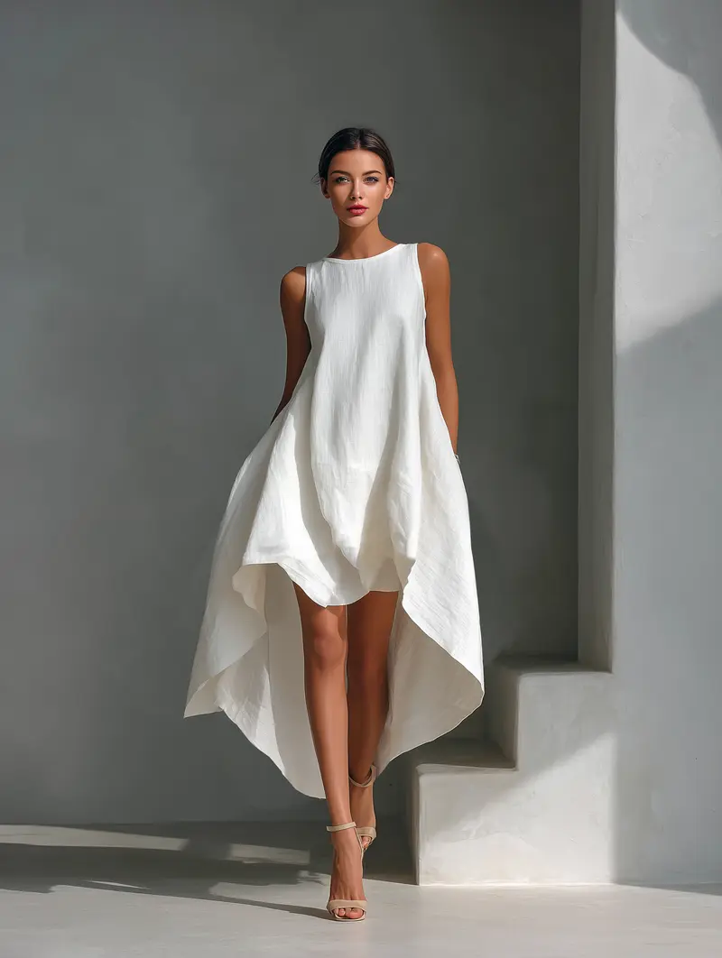 Elvina - Luftiges Midikleid aus Leinen