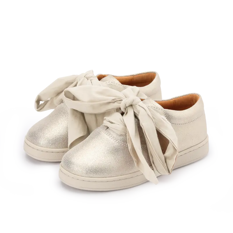 Emilia Organza Sneakers | Silver Metallic Leather