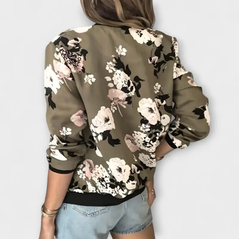 Emma | Elegante Bomberjacke für Damen mit Blumen