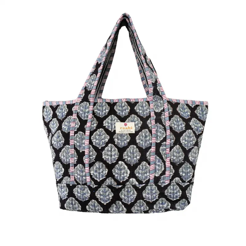 Emma Reversible Poolside Mini Tote Bag | Block Printed