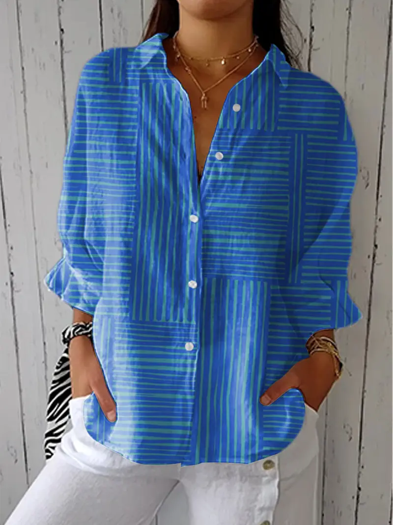 Ensley | Azure Streifenbluse
