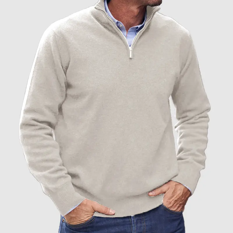 Erasmus | Herren Half-Zip Pullover Langarm Strickpullover