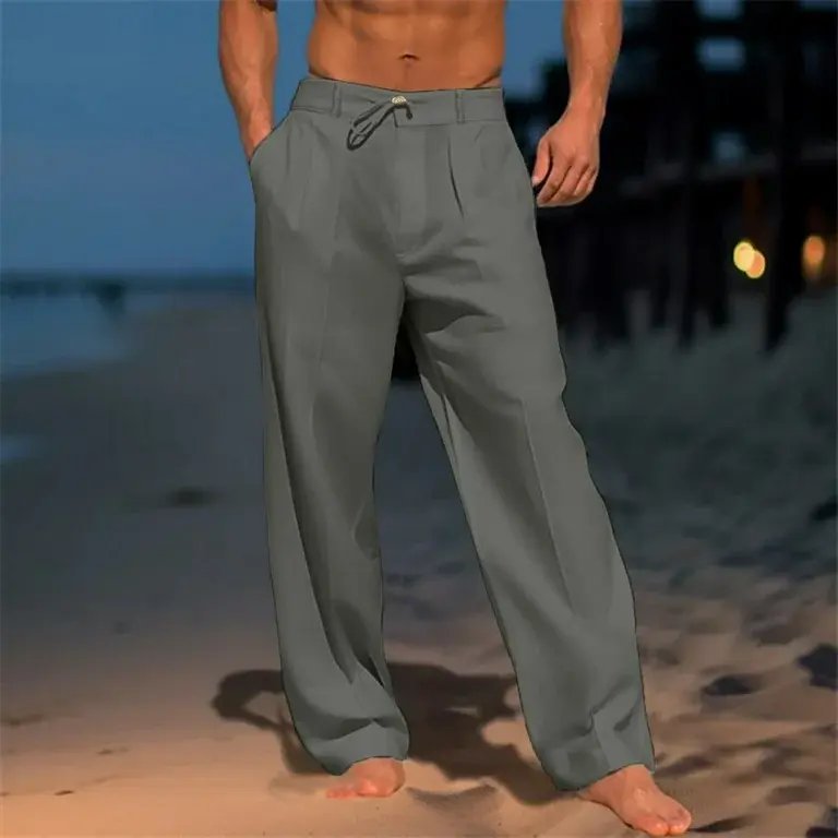 Erik | Leichte Leinenhose in Unifarbe