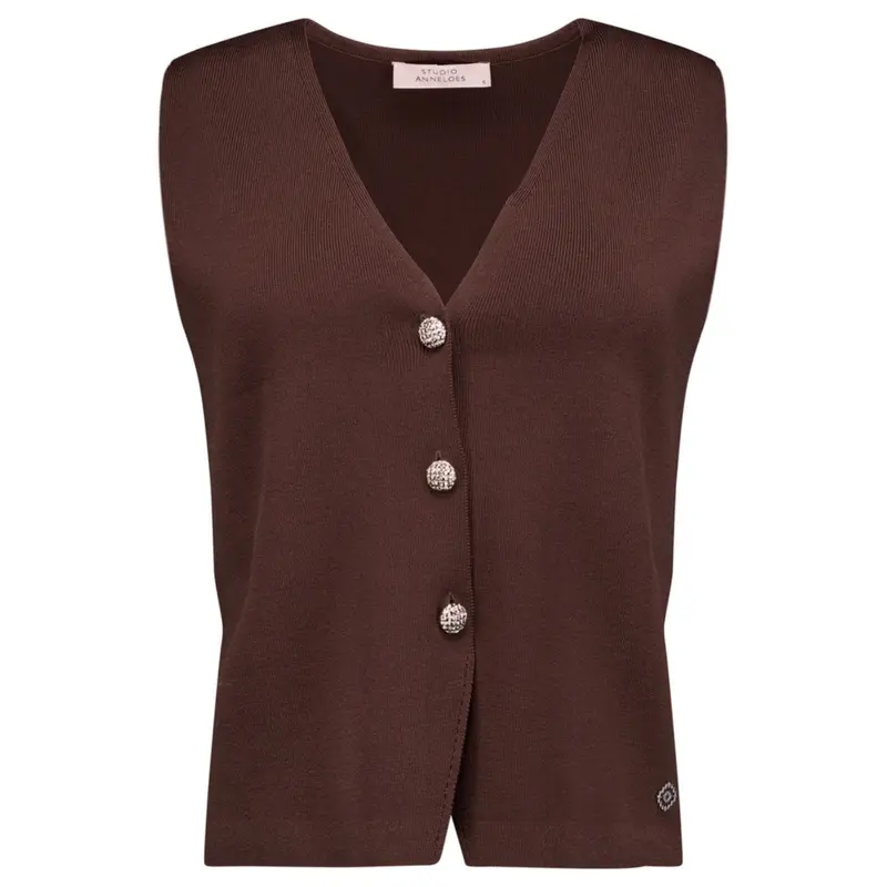 Espresso v-hals knitted gilet Fenna