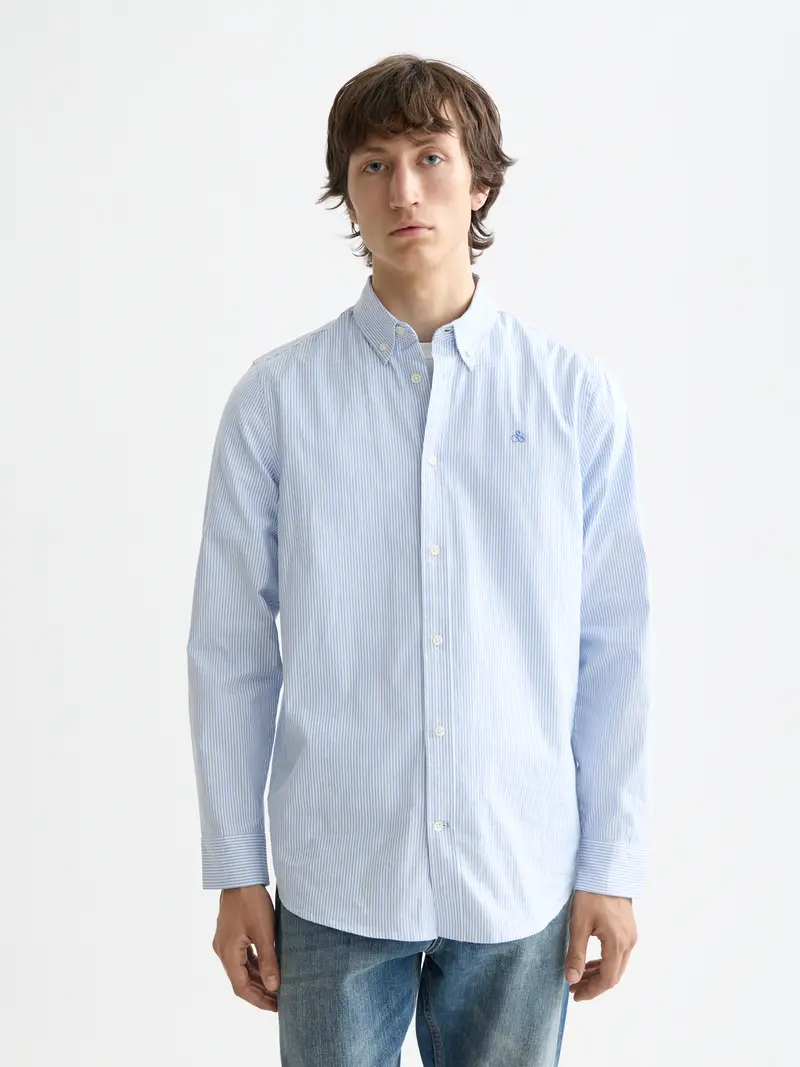 Essentials — Oxford Stripe Button Down Shirt