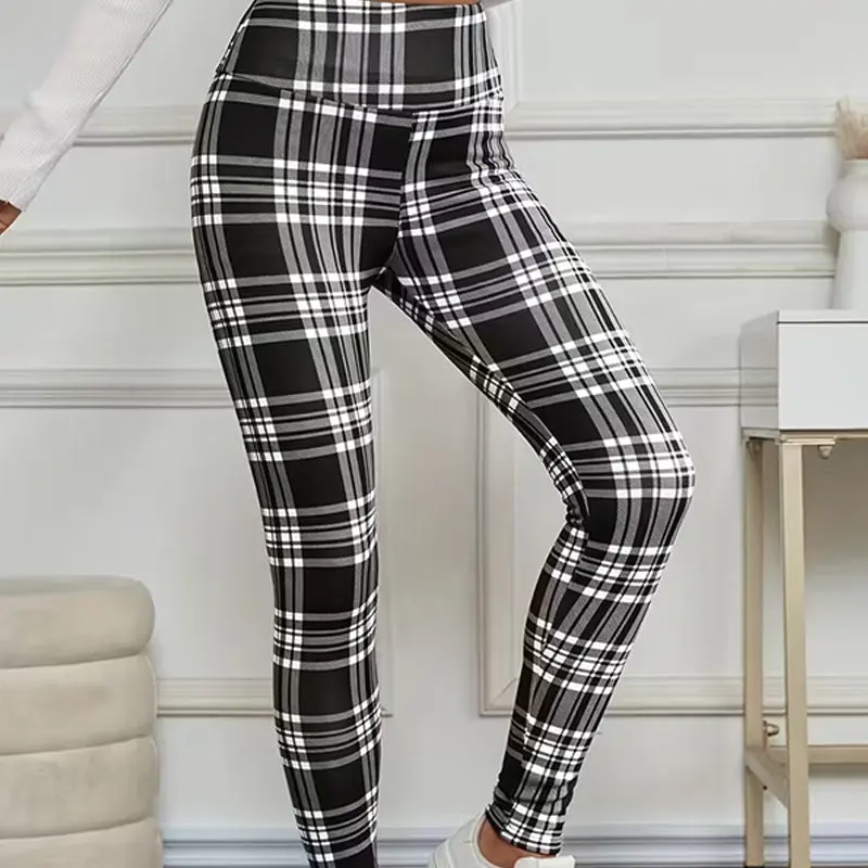 Estelyn - Klassische karierte Stretch-Leggings