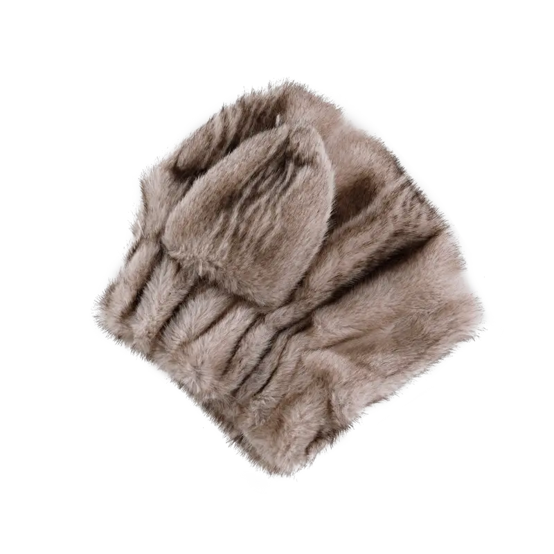 Evangeline Hat | Soft Taupe Striped Teddy