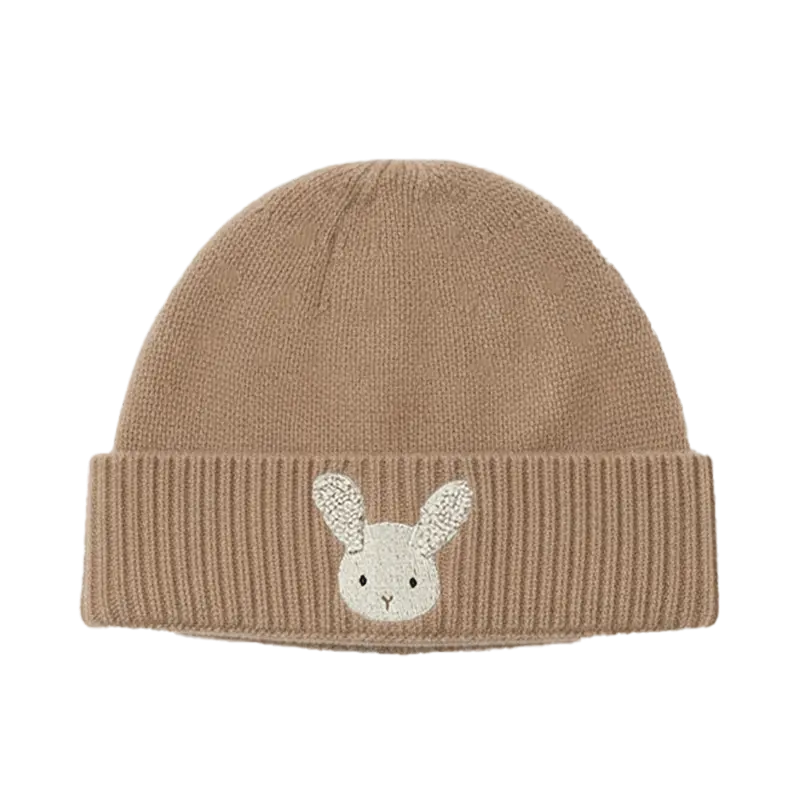 Evaran Merino Wool Hat | Fluffy Bunny | Hazelnut