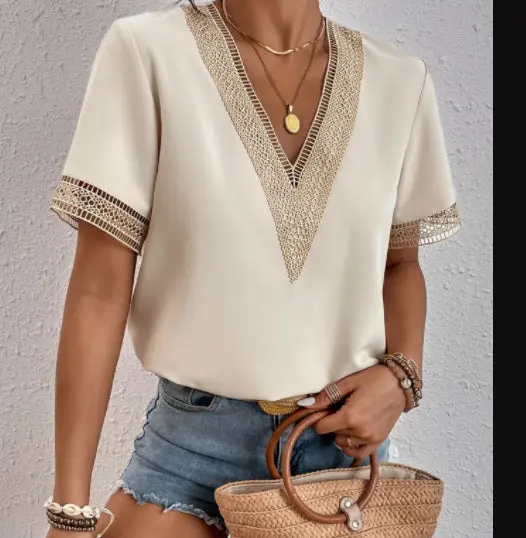 Evira | Damen Lässig Oberteil | Beige